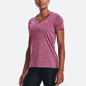 Under Armour - UA Tech Twist V-Neck Tee Heathered Purple Workout Top Size L